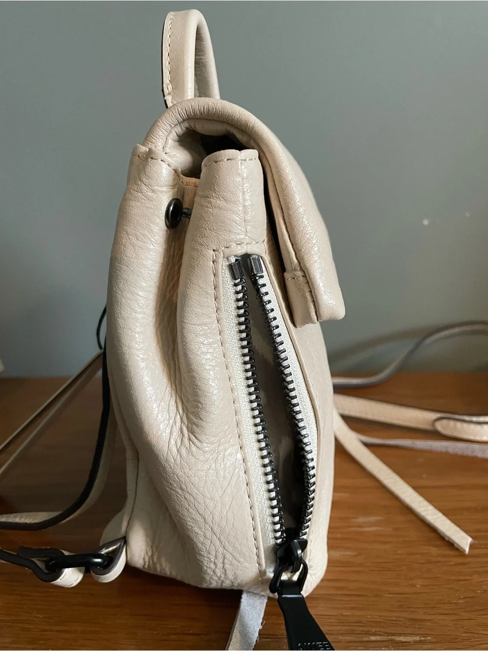 Aimee Kestenberg Leather Bali Mini Backpack Sandy Tassel Zipper Everyday NWT